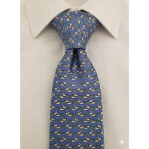 Jos. A. Bank Executive collection blue tie with white dog silk tie - 58.5"